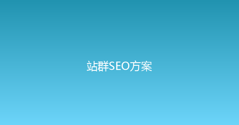 站群SEO方案 封面图